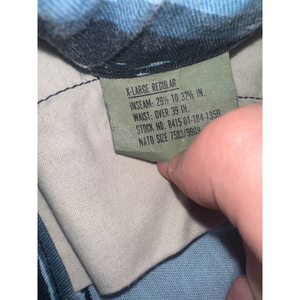 Blue Tiger Stripe Camo Cargo Pants Mens XL Regular Tactical Military BDU Blue - Picture 2 of 5